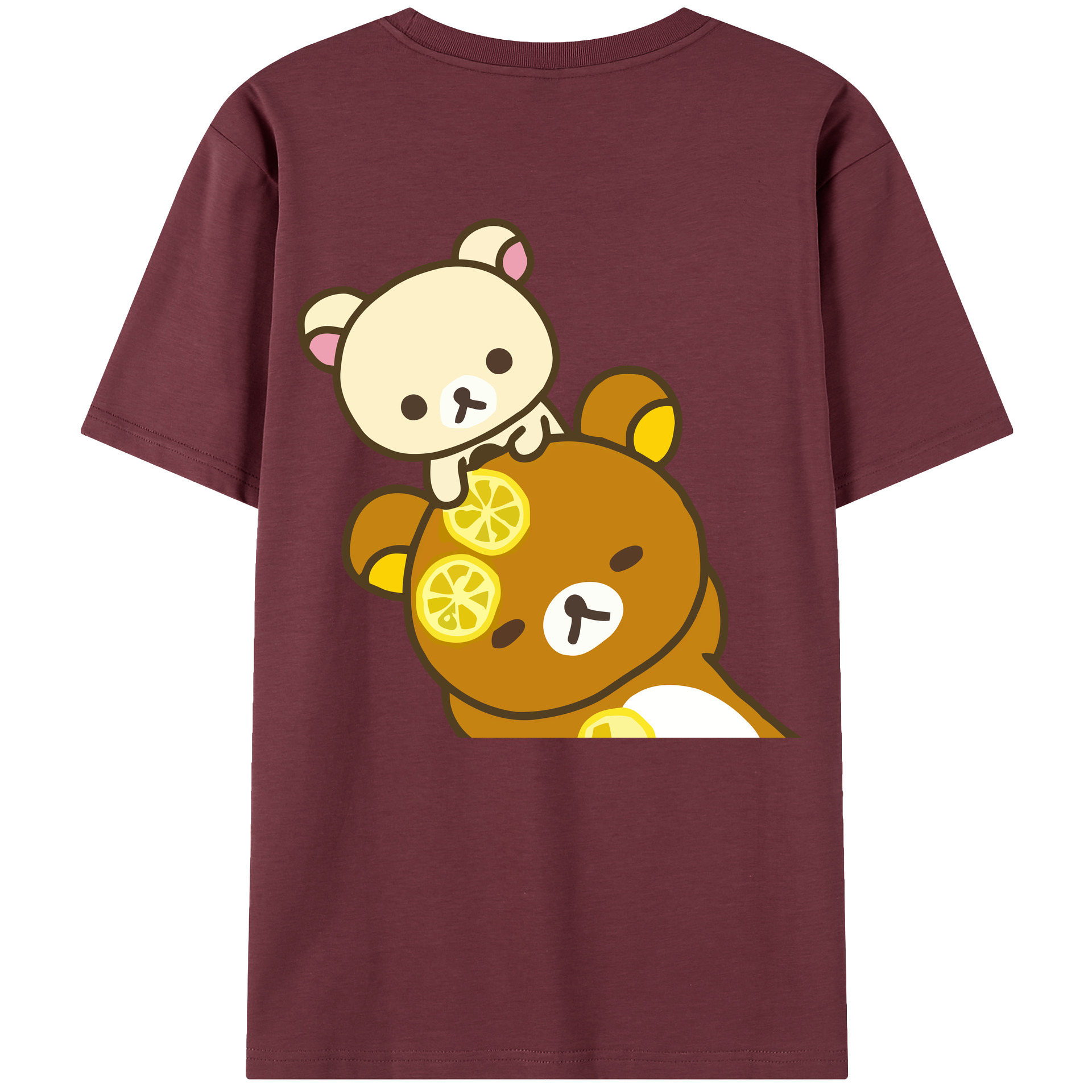 （画像用） リラックマ リラックマ キイロイトリ Rilakkuma Korilakkuma Kiiroitori 綿100％半袖Tシャツ（背面プリント）